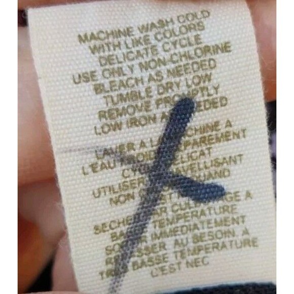 Free People Black Purple Floral Smocked Ruffle Sheer Tie Neck Top Blouse Size 2 - Picture 12 of 12